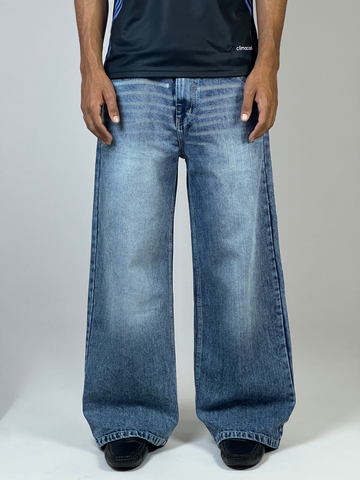 Blue wash baggy