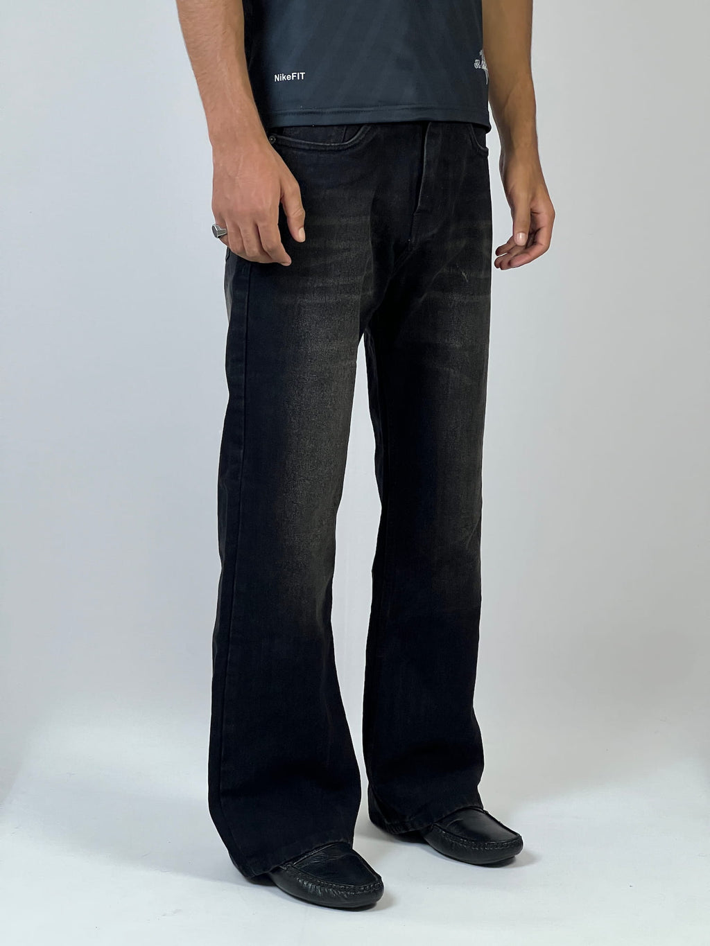 Black washed bootcut