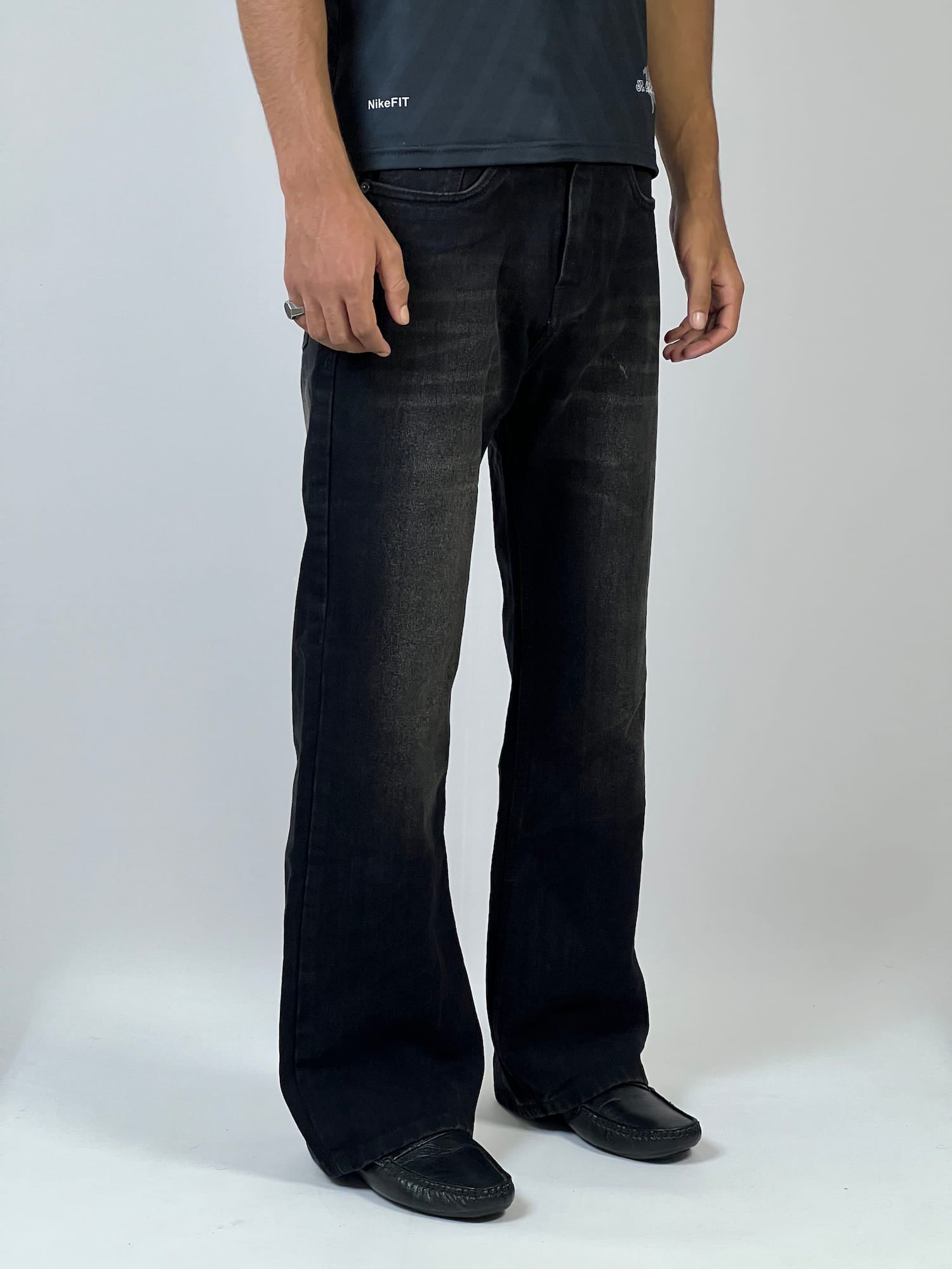Black washed bootcut