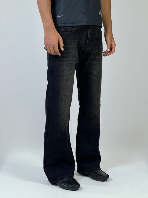 Black washed bootcut