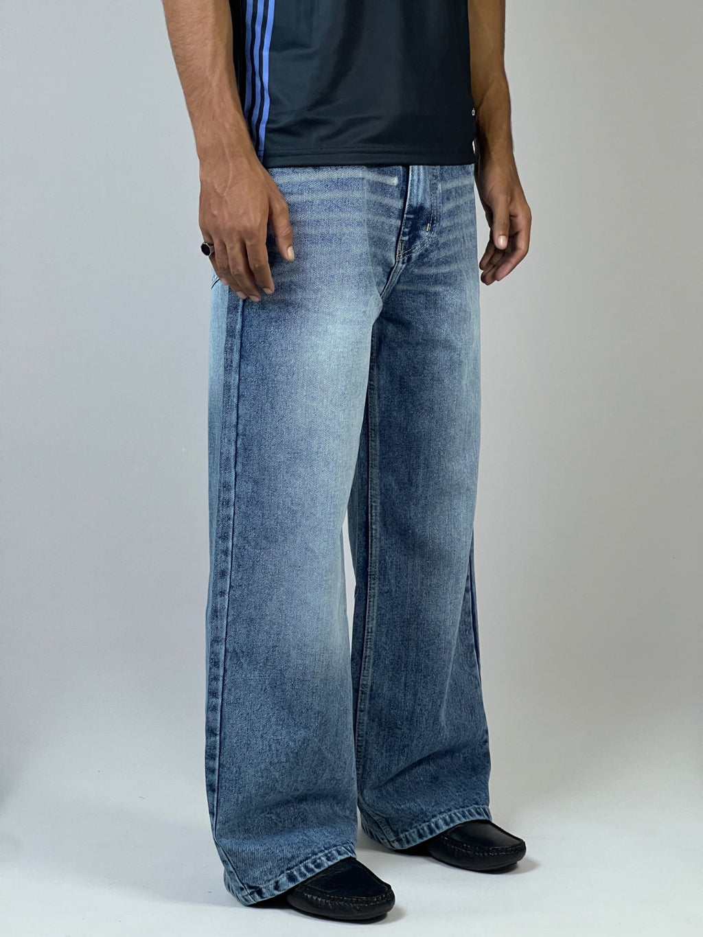 Blue wash baggy