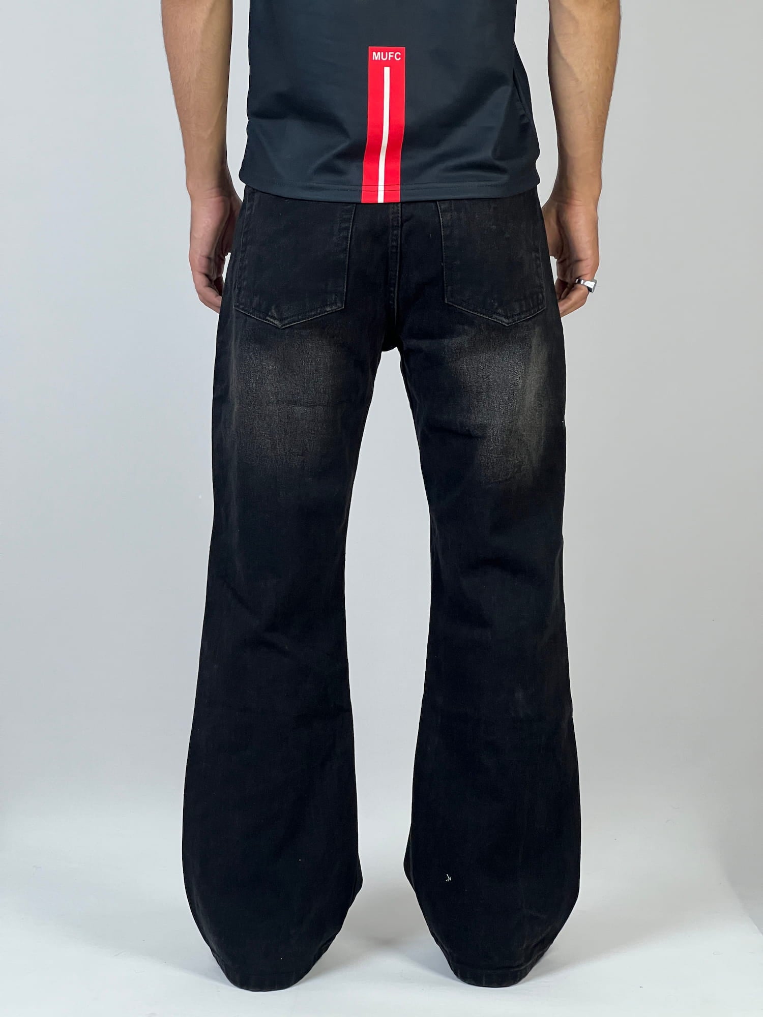 Black washed bootcut