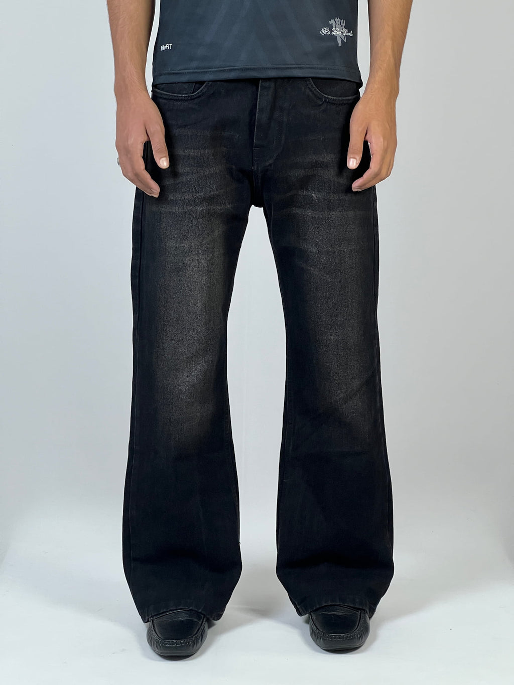 Black washed bootcut